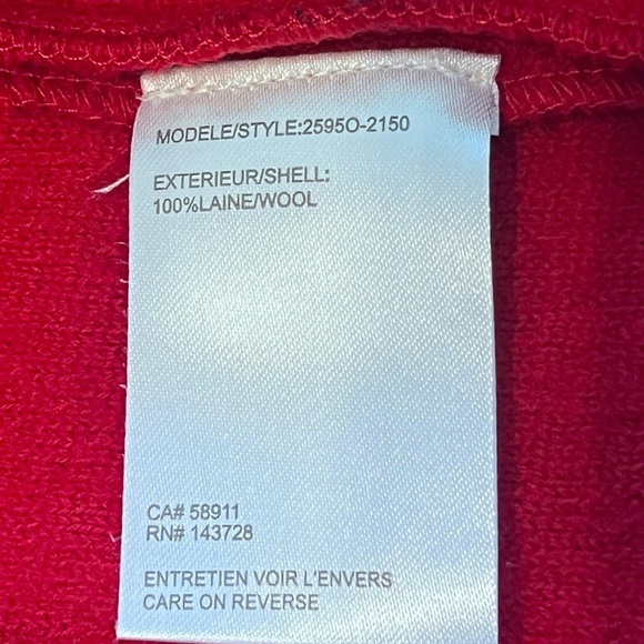 TRIBAL BOILED WOOL SNAP-FRONT COAT/CARDIGAN RED SZ SM RIBBED SLEEVES - Picture 6 of 7